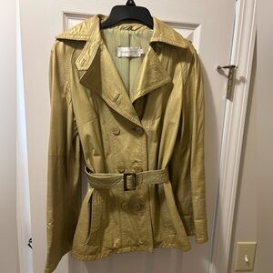 Via Veneto Gold Genuine Leather Jacket .